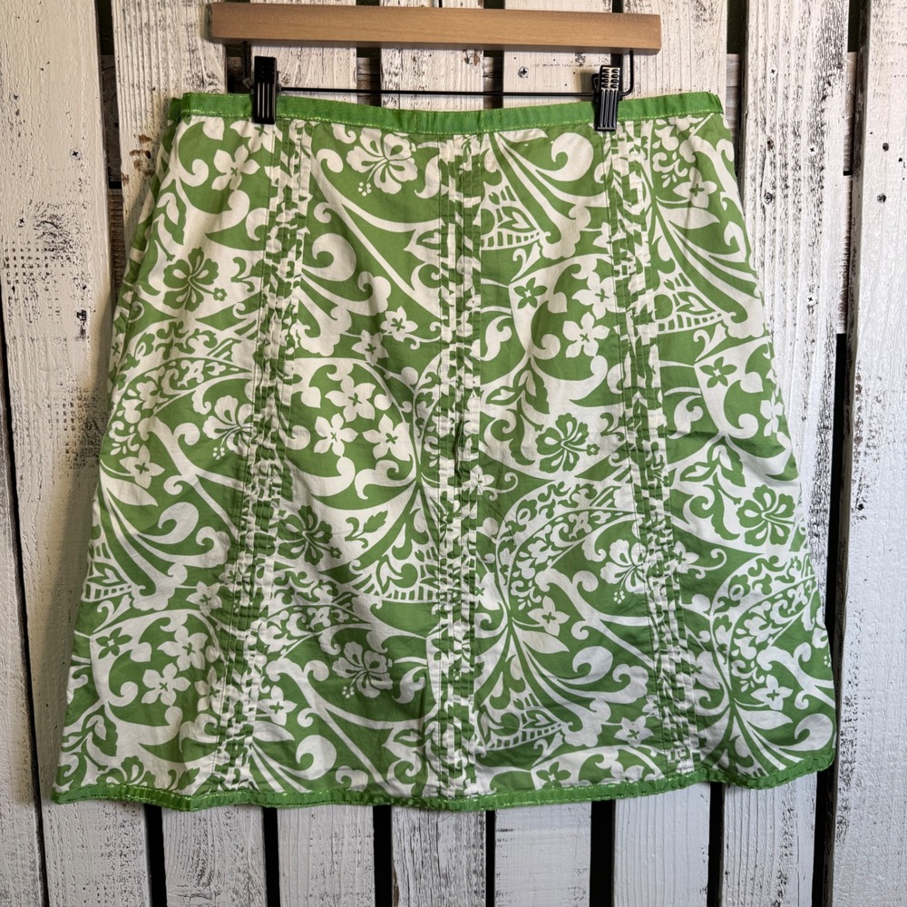VTG '05 Y2K Old Navy Tropical Floral Skirt Size 14‎ Green White Whimsical Fairy - Picture 12 of 12